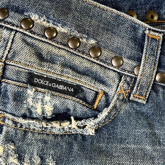 Auc D&G Distressed Embroidered Studded HAWAII TROPICAL Flare jeans - Picture 10 of 16